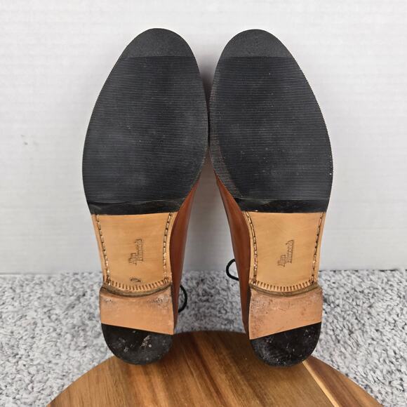 Allen Edmonds Mens 9.5D Barbados Brown Leather Woven Casual Daily Penny Loafer - Picture 8 of 13